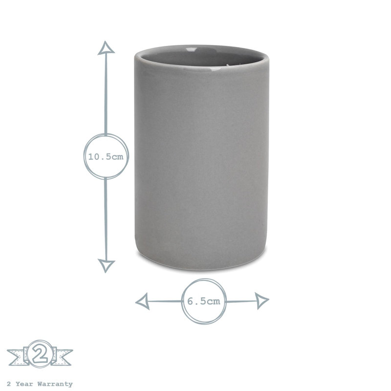Harbour Housewares - Ceramic Toothbrush Holder, Grey