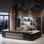 Bureau de direction 108,66 po en ébène de luxe moderne avec cabinet d'appoint