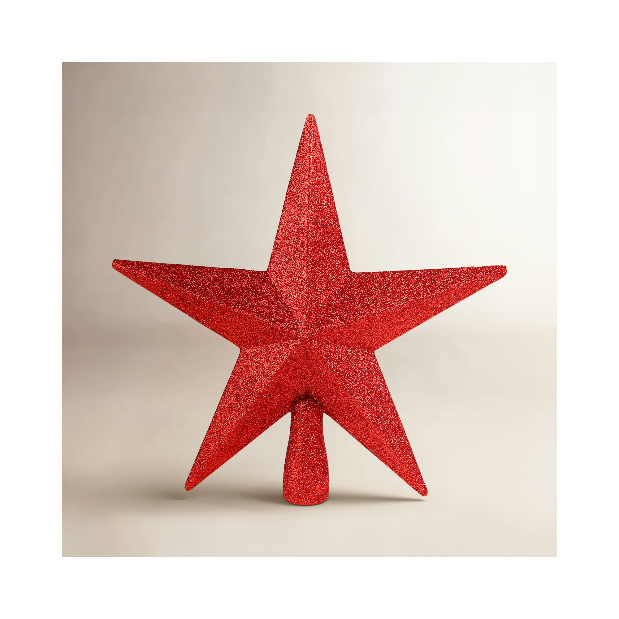 Glitter Star Tree Topper , Red