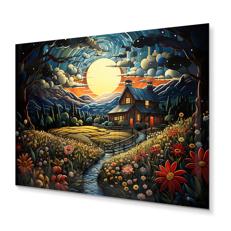 «Countryside Serenade at Night», impression d'art mural en métal, H 12 po x l 20 po x P 1 po