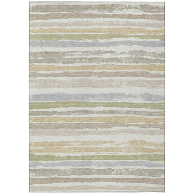 Sylira Ivory Washable Indoor-Outdoor Rug - 