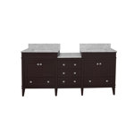 Frankfurt 72'' Double Bathroom Vanity with Carrara Marble Top