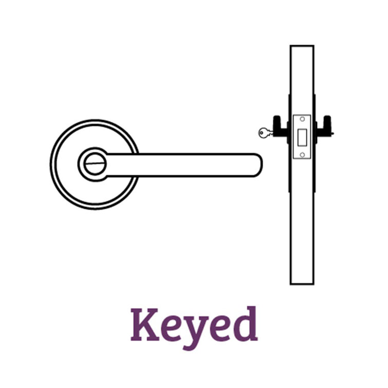 Luzern Flat Keyed (Entry) Door Lever with Rectangle Rosette
