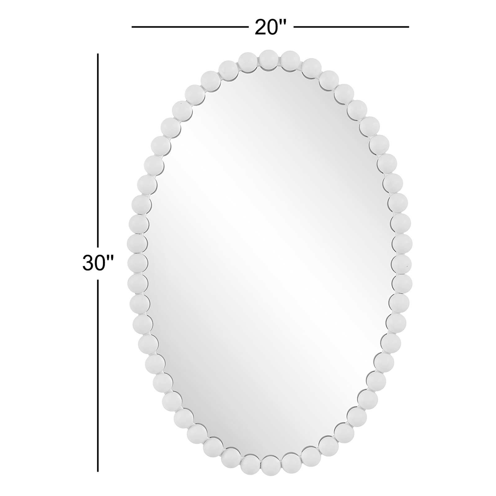 Sanne Metal Oval Wall Mirror, White