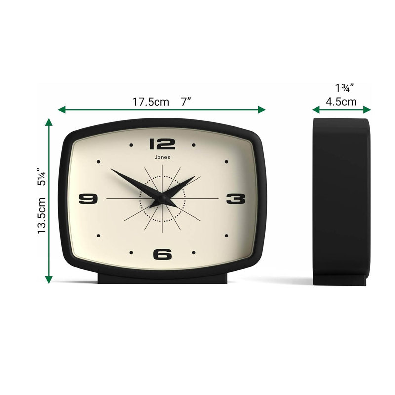 Analogue Electric Tabletop Clock, Black