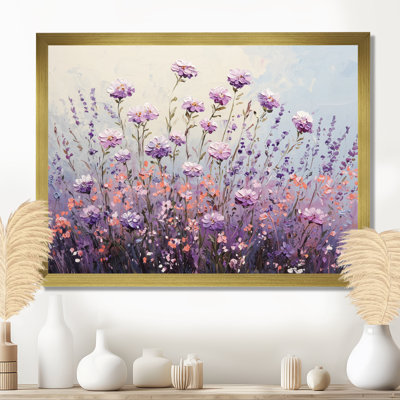 Imsaan Wildflower Morning Dew In Lavender Field II - Wildflowers, art mural