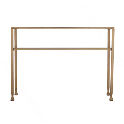Jaymes Gold Metal And Glass Console Table