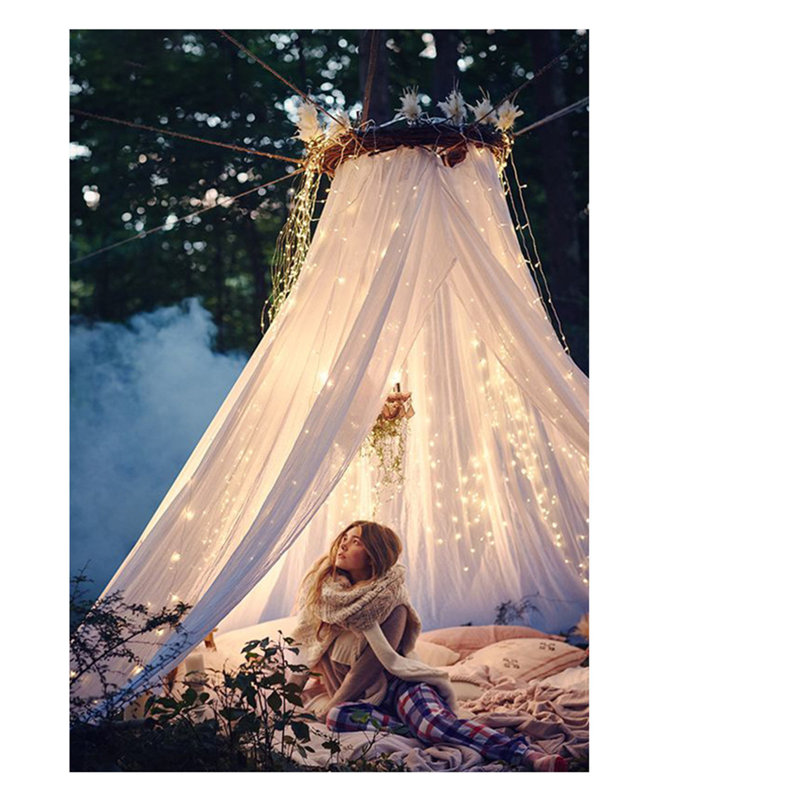 Amillion 200 - Bulb 2'' Solar Powered LED Fairy String Light, Warm White
