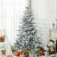Arbre de Noël enneigé 6 pi avec 994 pointes, support en métal pliable, assemblage facile, arbre de Noël articulé pour la maison, le bureau, les Fêtes-717693919