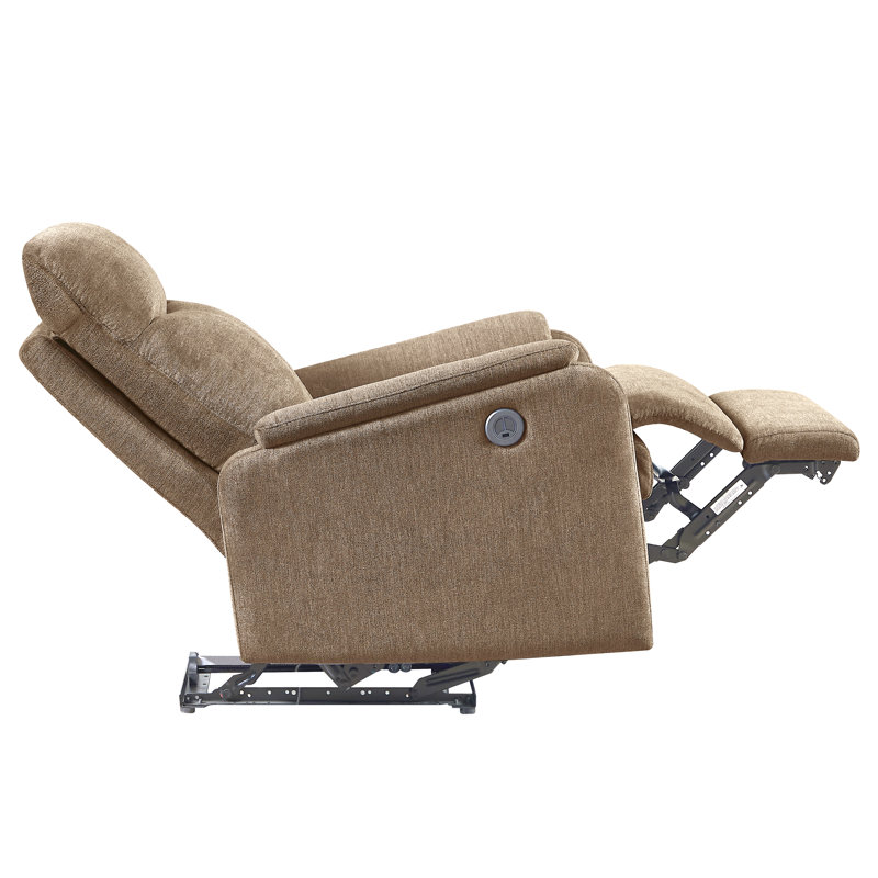 Upholstered Massage Chair, Brown Polyester