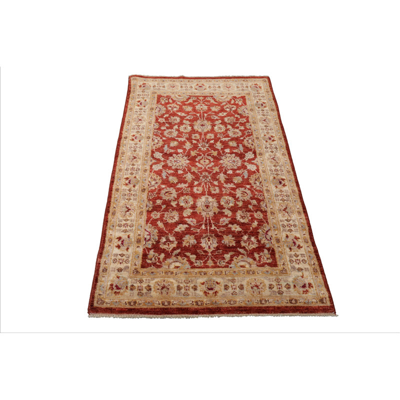 Tapis traditionnel en laine noué à la main rouille Peshawar 3 x 5 LoomBloom