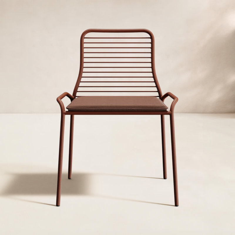 XY Outdoor Dining Side Chair, Rust