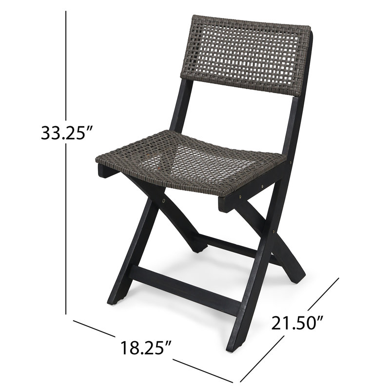 Chaise de patio bistro Rolston, Gris foncé