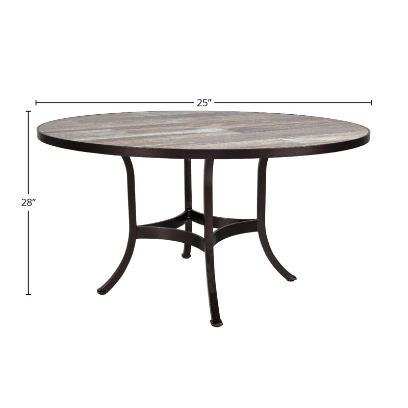 Outdoor Round Dining Table, 54" W x 54" L x 29.5" H, Summit Gray, Graphite