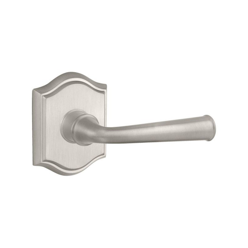 Federal Privacy Door Lever with Traditional Arch Rose, Satin Nickel