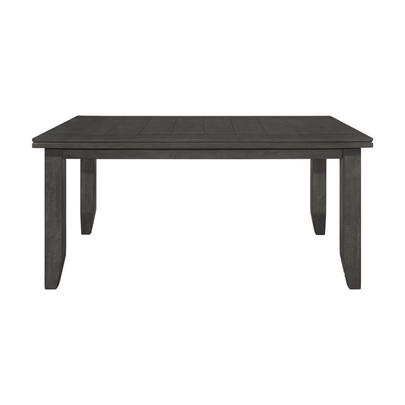 Table de salle à manger rectangulaire en bois de 66 pouces, gris foncé