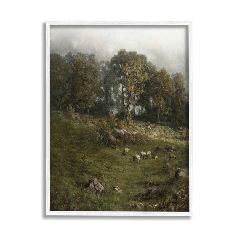 Art de giclée classique de champ de pâturages classique avec lettres et lignes, H 20 po x l 16 po x P 1,5 po