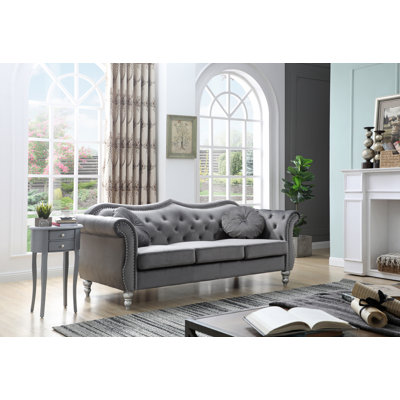 Farney Velvet Rolled Arm Loveseat