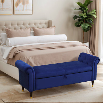 Banc de rangement bleu Sherpa