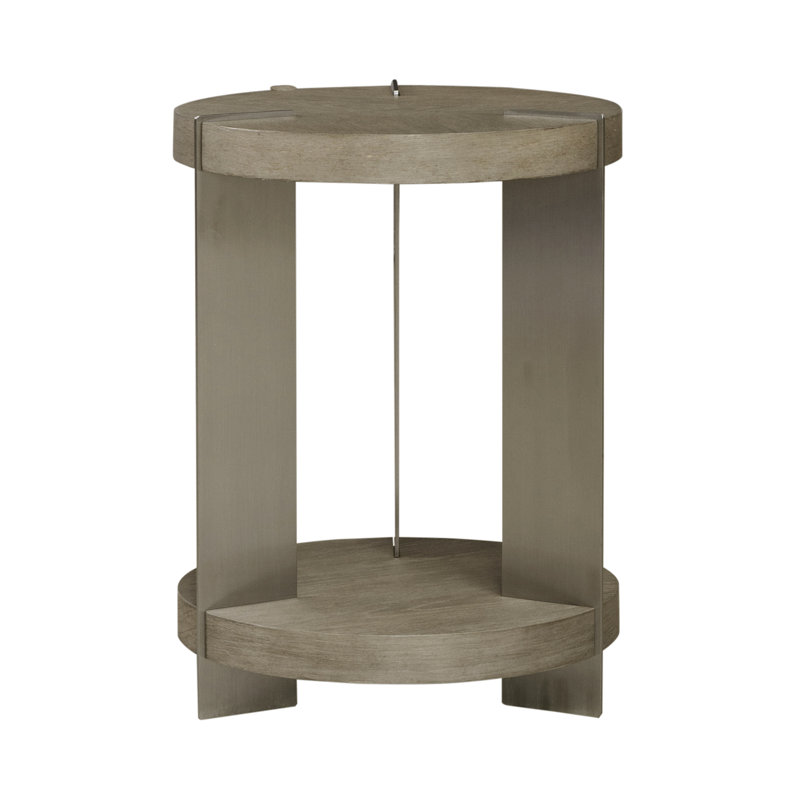 Euzelia Chairside Table w/ Metal Legs