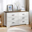 Commode double à 6 tiroirs avec panneau supérieur rustique Emryss-1650728881