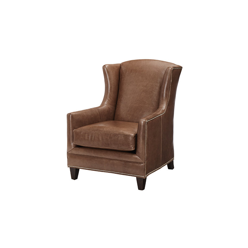 Leo Wingback Chair, Ebony, Mont Blanc Dove