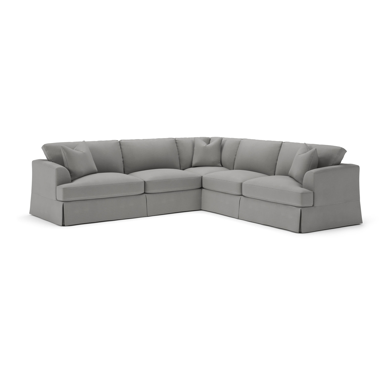 Lucia L-Sectional, Right Hand Facing, Bayou Light Gray Canvas