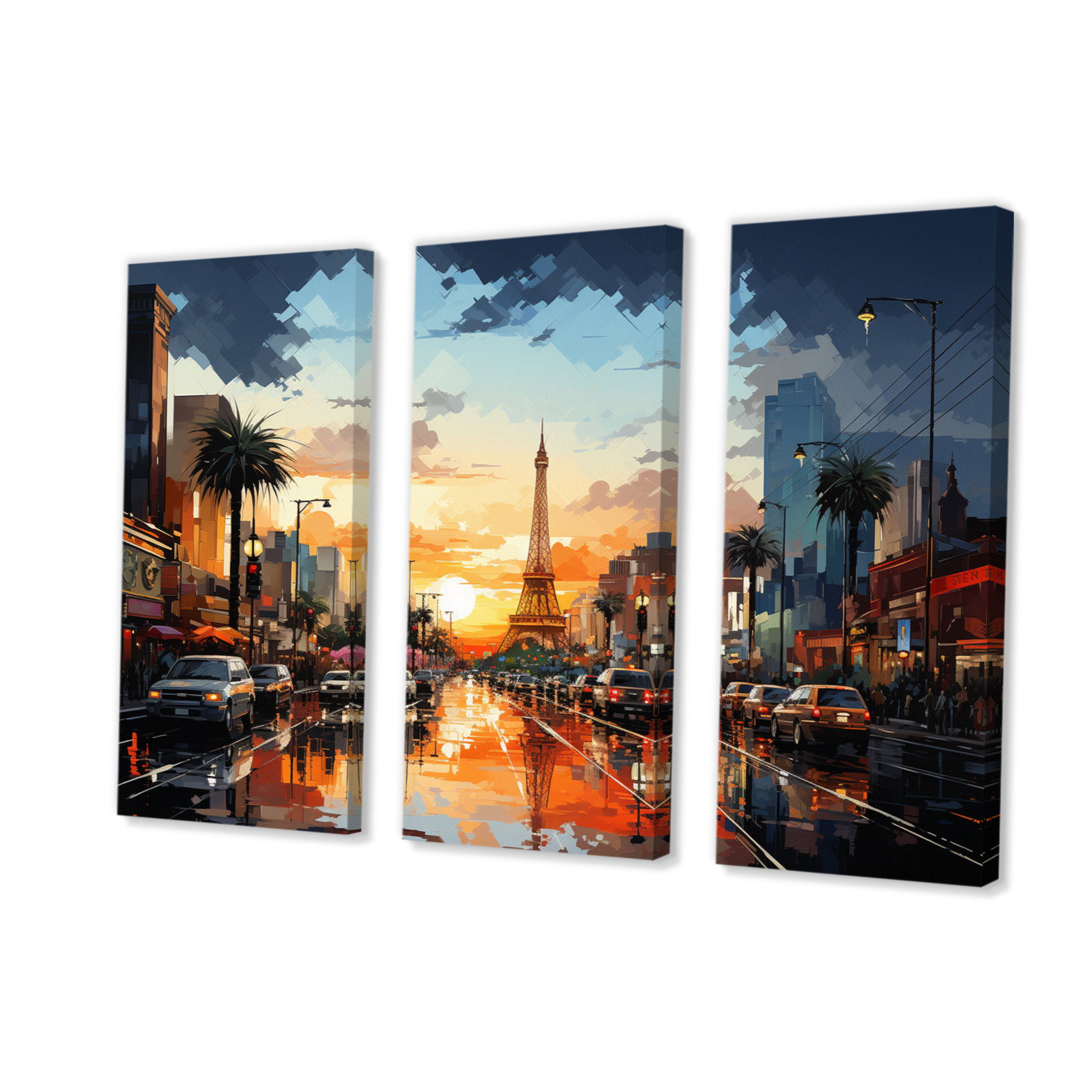 Ebern Designs City Las Vegas In Future II - Cityscapes Canvas Wall Art ...