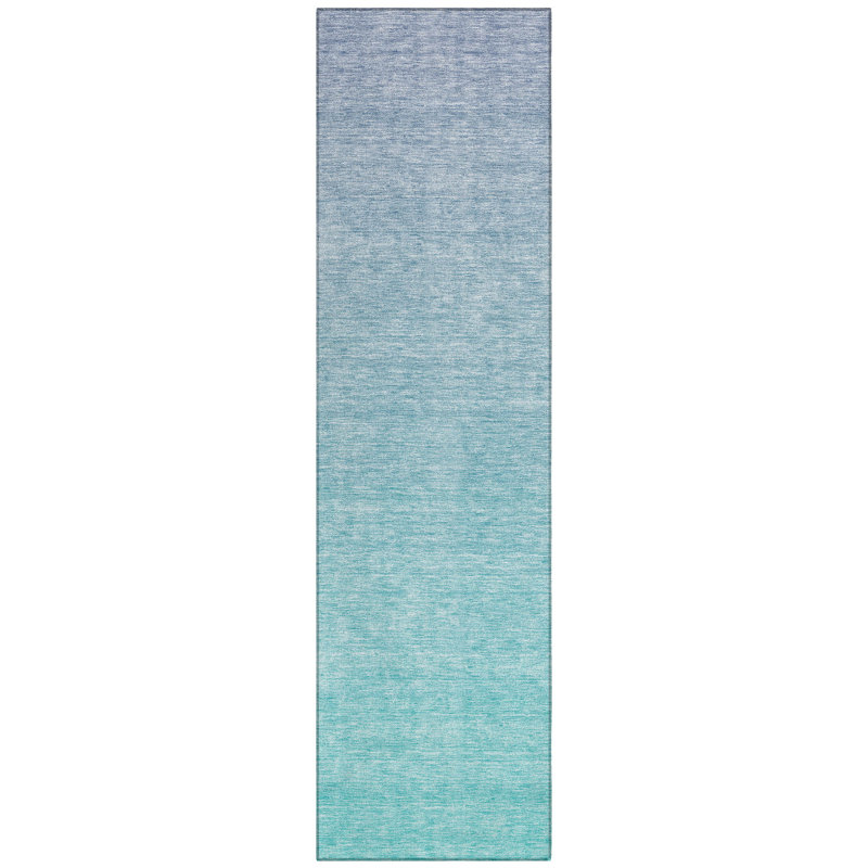 Quadere Washable Ombre Indoor / Outdoor Rug, Runner 2'3" x 7'6"