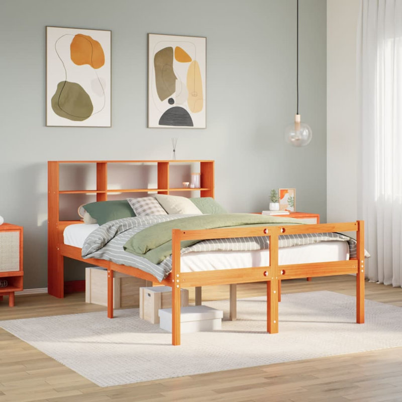 28-15 Solid Wood Bed, 140 x 200 cm, White