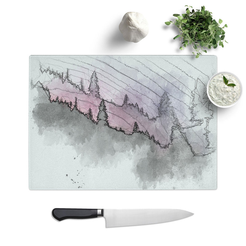 Forest Sketch Chopping Board, 0.4cm H x 20cm W x 28.5cm L