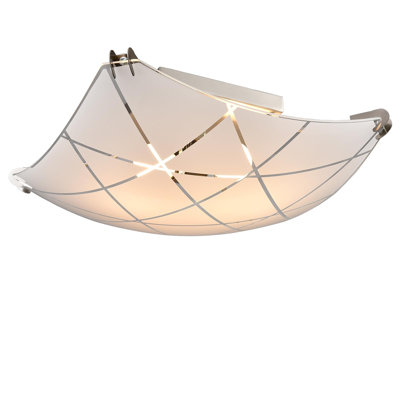 Modern Gold Ceiling Light with Square Curving Shade Dimmable
