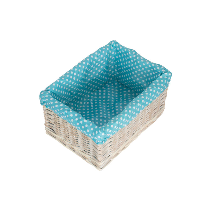 Wicker Willow Storage Basket with Lining, Large