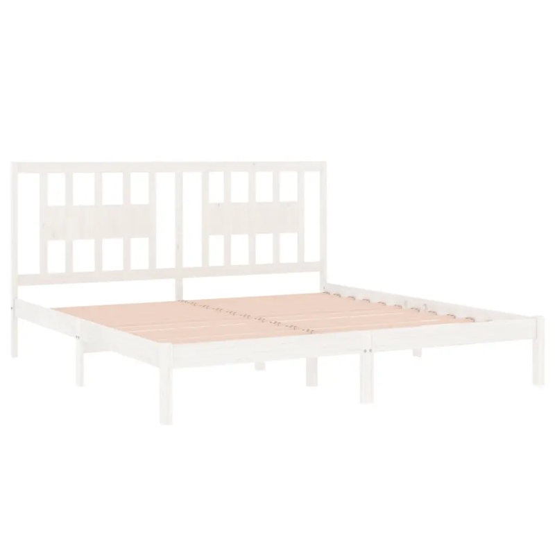 Nevins Solid Wood Bed, No, Super King (200 x 200 cm), Grey