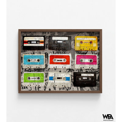 Cassettes de Gi Artlab, idée de remodelage parfait pour le sous-sol coloré rétro, Bachelor, art mural, affiche de magasin de musique