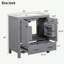 Meuble-lavabo de 30 po avec lavabo simple, meuble-lavabo encastré, armoire de rangement avec 2 portes et un tiroir, fermeture en douceur, rangement multifonctionnel, structure en bois massif-1845985037