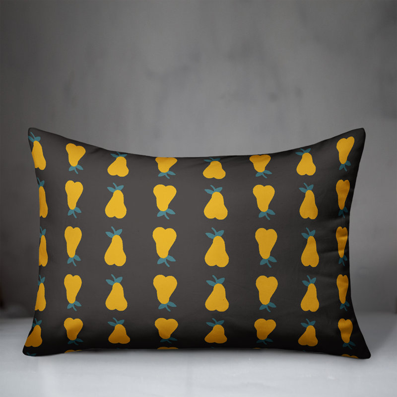  Coussin Pear, Gris charbon / jaune
