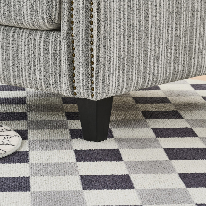 Chaise d'appoint avec accoudoirs et garniture cloutée, Gris