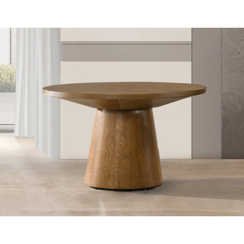 Andreacchio Pine 29" Round Wood Coffee Table, Walnut, 17.04" H x 29.04" L x 29.04" W