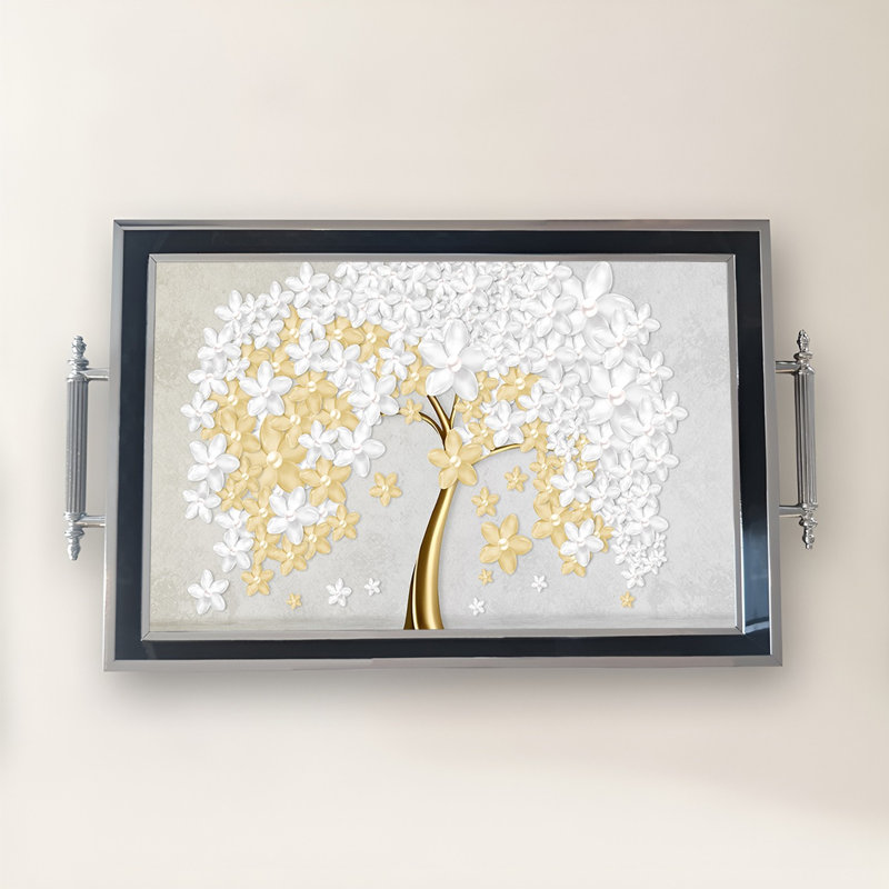 Elegant Glass Tray, 19.7 x 11.4 x 1.4 inches | 100% Durable Glass Construction | Easy to Clean with Damp Cloth | Ideal for Serving, Decorative Display, and Organizing | Stylish Addition to Home Décor