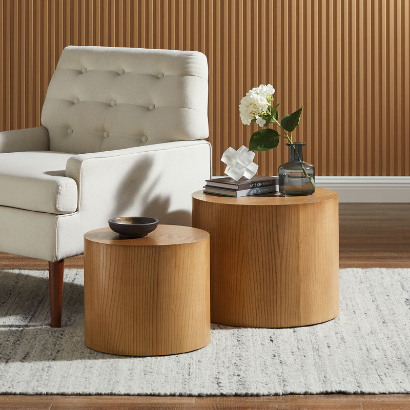 Ensemble de 2 tables basses Amani, Naturel