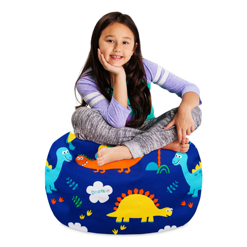 Housse pour fauteuil à billes Kids, Moyen - 27 po, Toile - dinosaures sur fond bleu