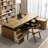 Light Walnut Color L-Shaped Solid Wood desks-106932431-106932432