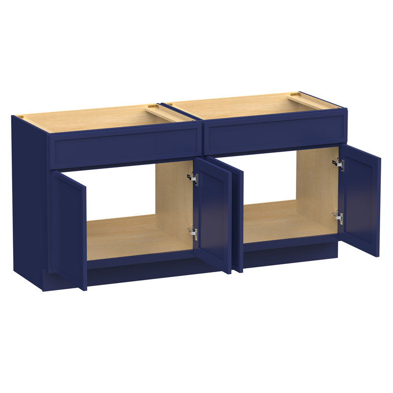 Base de meuble-lavabo double 66 po seulement, Bleu
