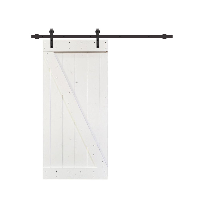 84'' Knotty Pine Rustic Barn Door with Matte Black Hardware