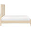 Lit très grand contemporain, tête de lit à trois panneaux, finition brune, lit pour le confort de la chambre à coucher avec style, ton, design,