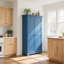 Garde-manger de style Shaker de 42 po x 20 po x 72 po avec tiroirs, armoire de rangement autoportante avec tablettes de porte, tablettes réglables et plateaux coulissants, bleu-342214755