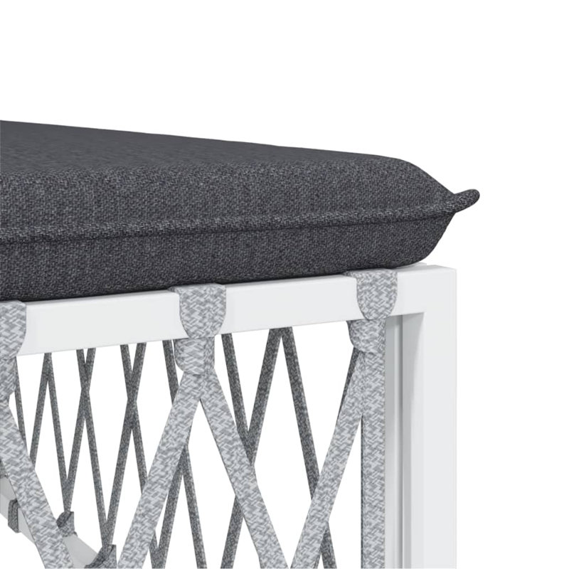 Chaise de patio avec coussins 27,6 po Minafo, Blanc