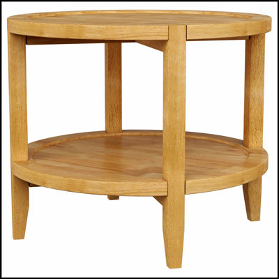 Table de bout latérale en bois d'érable massif Isbell Brown avec tablette inférieure pour le rangement et la présentation