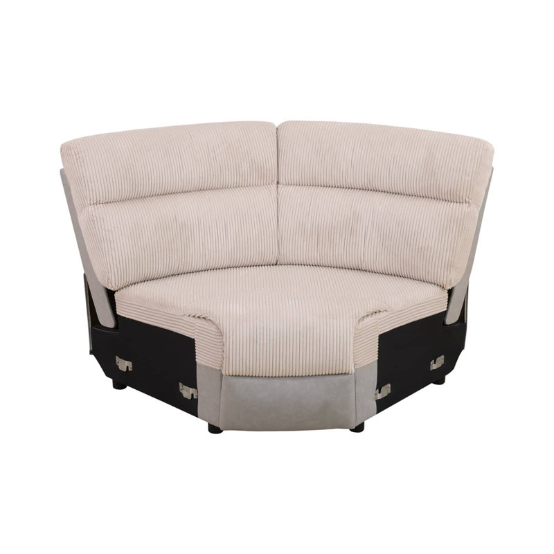 Ensemble de canapé multifonctionnel en U blanc à rayures et tissu technique